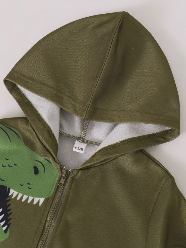 Schattige Dinosaurus Set voor Baby Jongens - Lente/Herfst Jas met Broek