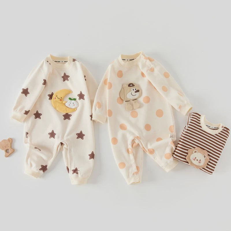 Schattige Unisex Baby Romper met Lange Mouwen - Perfect voor Herfst & Winter