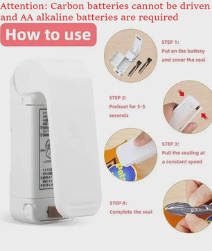 Draagbare Mini Heat Sealer - Sluit Plastic Zakken Snel en Gemakkelijk