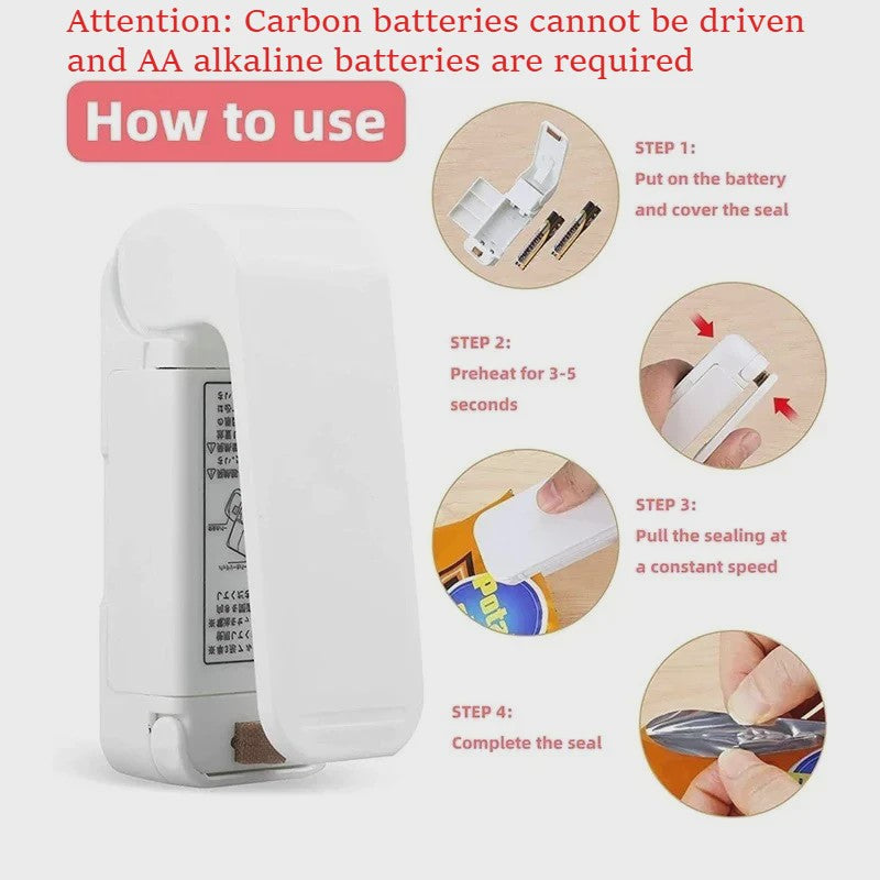 Draagbare Mini Heat Sealer - Sluit Plastic Zakken Snel en Gemakkelijk
