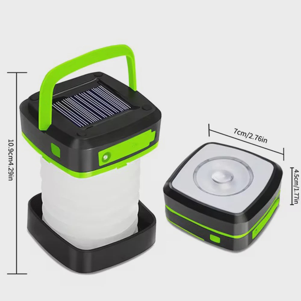 Oplaadbare Solar Camping Lantaarn - IP65 Waterdicht, Dual Charge (Zon & USB), Draagbare LED Zaklamp voor Wandelen