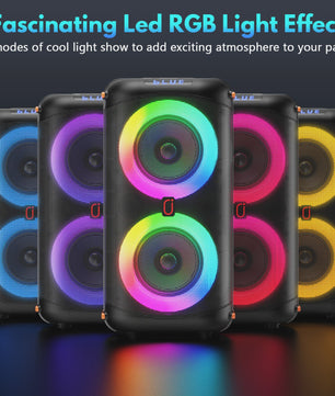 Draagbare Karaoke Machine met Bluetooth 5.3, PA Systeem, LED Verlichting & Echo