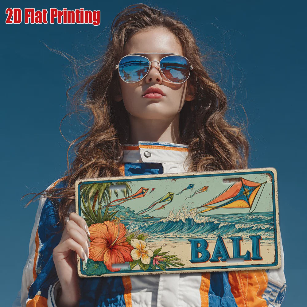 Vintage Bali Vliegerfestival Metalen Bord - Tropisch Strand Decoratie