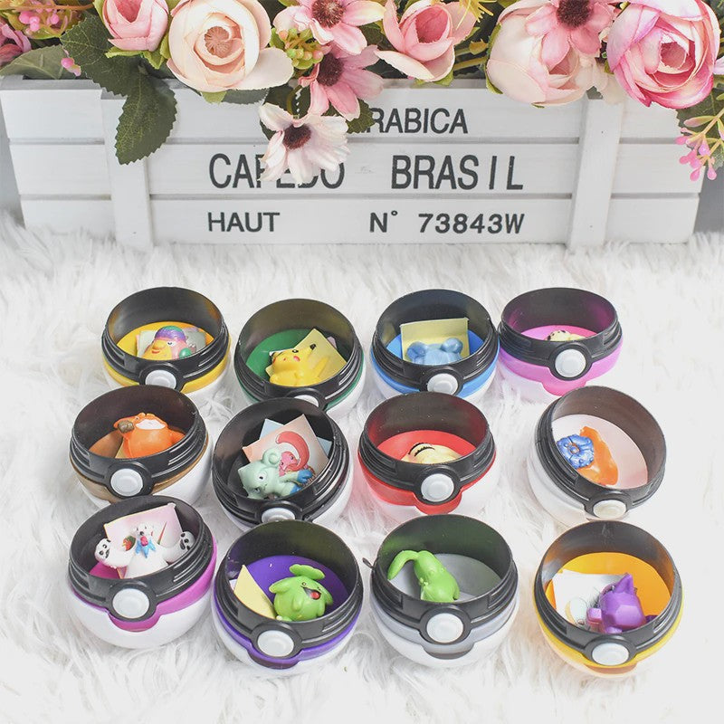 Set van 12 Pokémon Poké Ball Figuren - Pikachu & Vrienden Actiefiguren Collectie