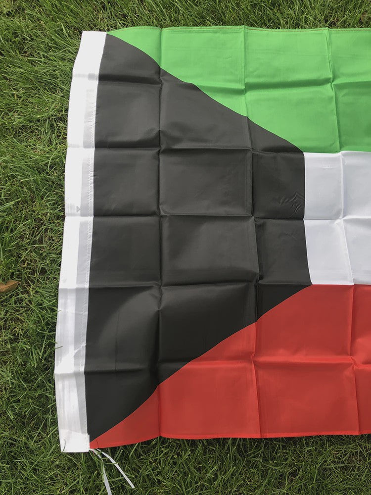 Vlag Koeweit 90x150cm Polyester - Hangende Nationale Vlag met 2 Grommets voor Huisdecoratie