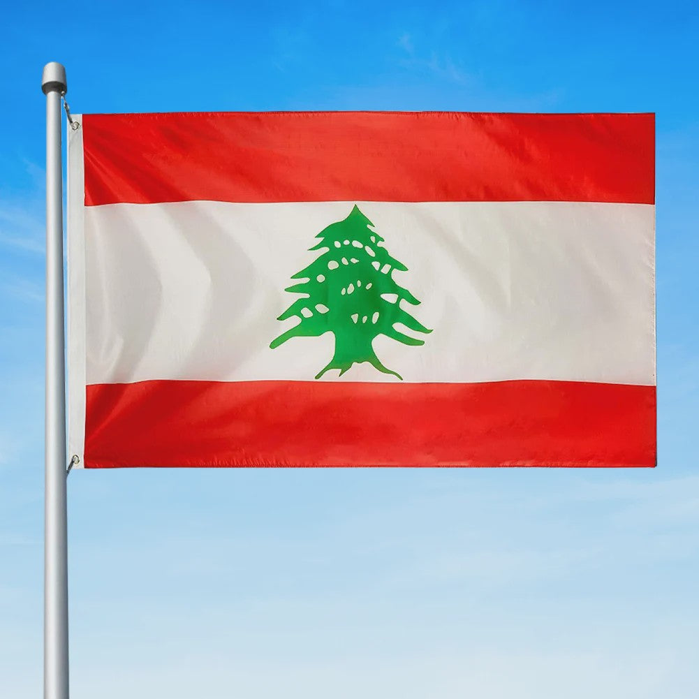 Libanese Vlag 90x150cm - Duurzaam Polyester voor Binnen en Buiten
