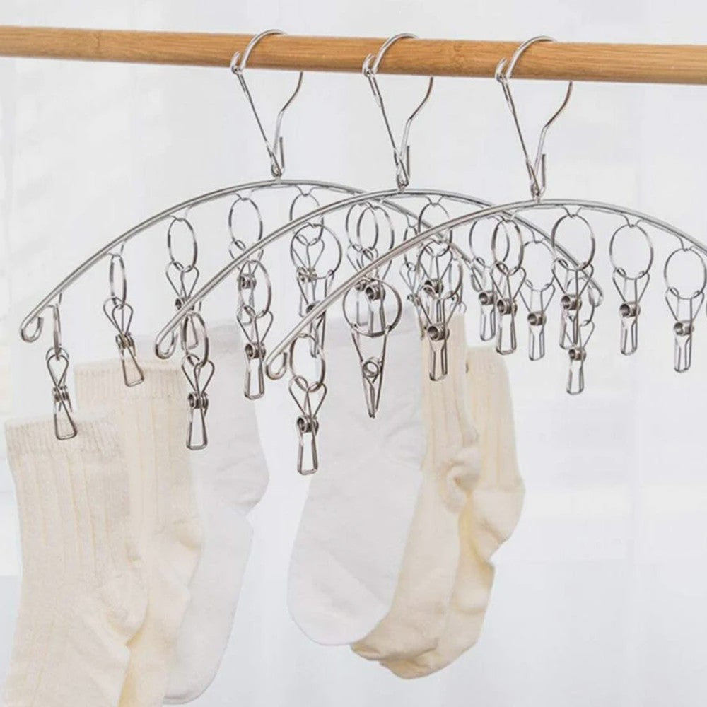 Praktisch Kledingdroogrek met 32 Clips - Opvouwbaar Wasrek voor Sokken, Ondergoed en Kleinere Was