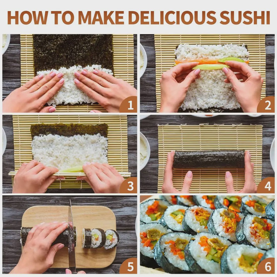 Compleet Sushi Maken Set: Bamboe Mats, Bazooka, Lepels, Eetstokjes & Meer