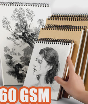 Professioneel Schetsboek 160gsm - 30 Vel Dik Tekenpapier met Spiraalbinding