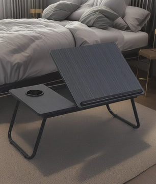 Multifunctionele Bedtafel: Opvouwbaar Laptop Bureau met Hoogteverstelling & Bekerhouder