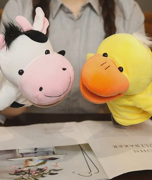 Zachte Pluche Handpoppen - Educatief Speelgoed voor Baby's en Kinderen (Diverse Dieren)