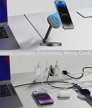 3-in-1 Magnetische Draadloze Oplader Stand & Pad voor iPhone, Apple Watch & AirPods
