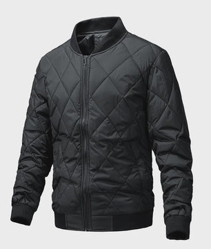 Heren Retro Quilted Winterjas - Lichtgewicht Katoen Gevoerd Casual Jack met Opstaande Kraag