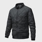 Heren Retro Quilted Winterjas - Lichtgewicht Katoen Gevoerd Casual Jack met Opstaande Kraag