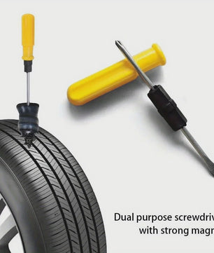 Universele Bandenreparatieset met Gereedschap en Plakstrips - Noodreparatie voor Auto, Motor, Fiets