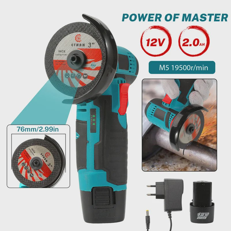 12V Snoerloze Haakse Slijper Kit - Compacte Mini Polijst- en Snijmachine voor Doe-het-zelf