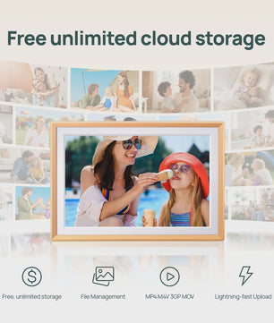 ARZOPA 14 Inch Digitale Fotolijst met WiFi, Cloud Opslag & Touchscreen