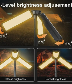 Multifunctionele Campinglamp & Zaklamp 2-in-1, USB Oplaadbaar met Haak