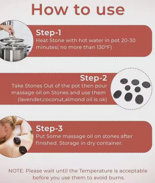 12 Pcs 4x6cm Spa hot Stone Beauty Stones Massage Lava Natural Stone Hot Relieve Stress RELAX jade massage set toe massage