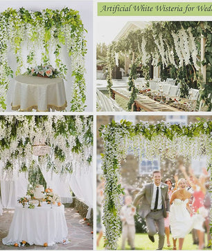 24x Kunst Wisteria Bloemen Slirang - Hangende Garland voor Bruiloft & Decoratie