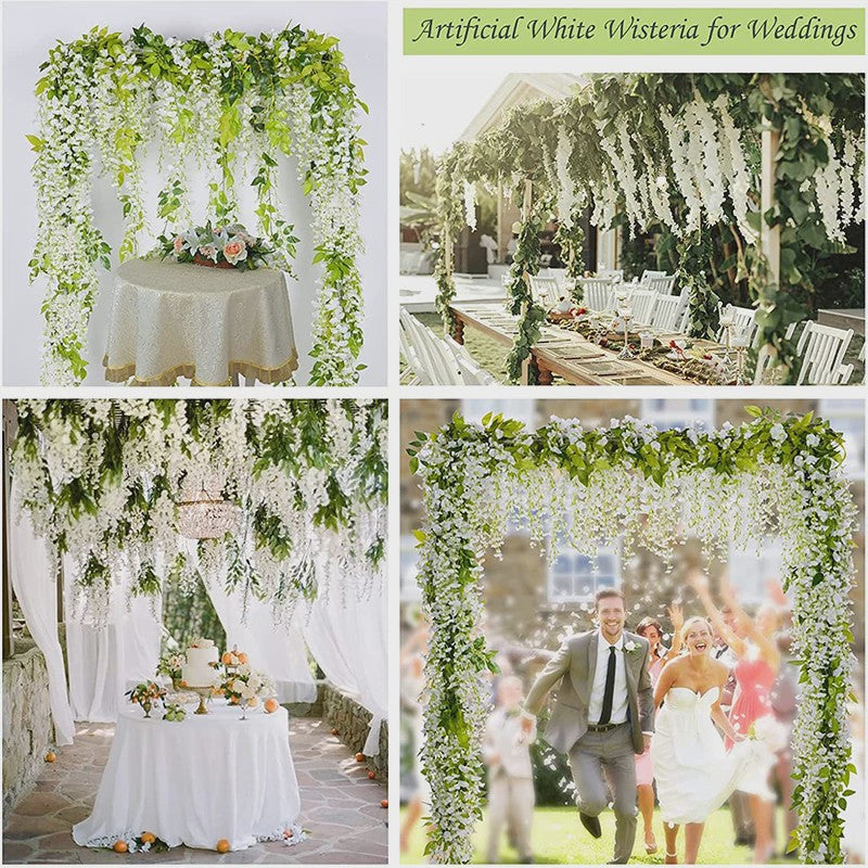 24x Kunst Wisteria Bloemen Slirang - Hangende Garland voor Bruiloft & Decoratie