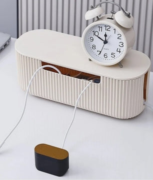 Stijlvolle Kabel Organizer Box met Deksel - Orde op Bureau en Werkplek