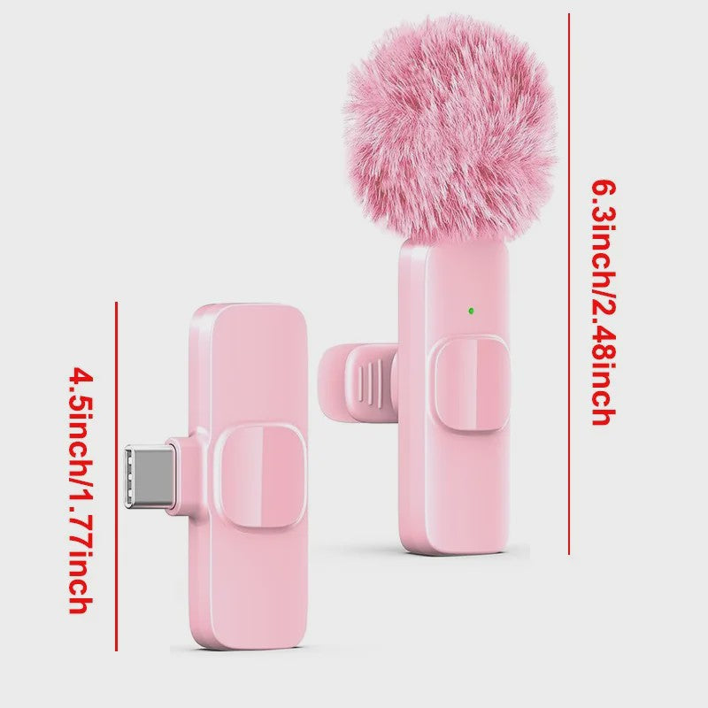 Draadloze Lavalier Microfoon - Mini Clip-on met Ruisonderdrukking voor iPhone, iPad & Android