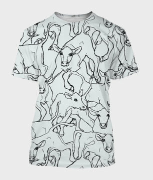 3D Print T-shirt met Koeienprint - Unisex Harajuku Stijl Casual Korte Mouw