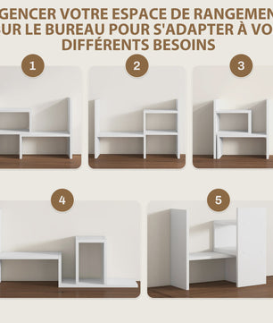 HOMCOM Modulair Bureau Organizer Systeem - 2 Delig, Wit MDF