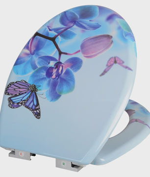 Luxe Toiletzitting met Soft-Close – Universeel, PP Materiaal, Zwart met Gouden Marmerprint