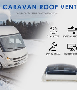 40x40cm Dakventilator met 3 snelheden voor Caravan en Camper (12V) - Handmatige bediening