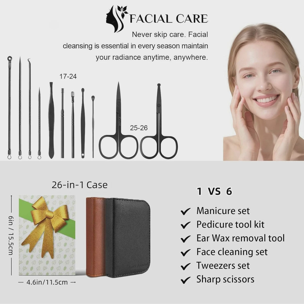 26-delige Professionele Manicure & Pedicure Set van Roestvrij Staal