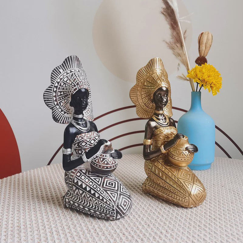 Afrikaanse Retro Decoratie Beeldjes - Stijlvolle Figuren voor Huis en Kast
