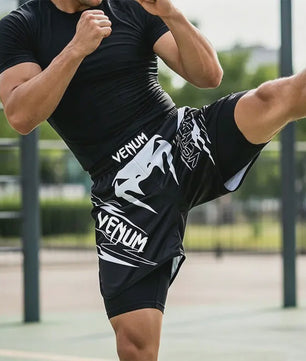 Herensportbroek 3D Print Sneldrogend Ademend MMA Trainingsbroek