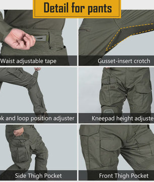 IDOGEAR G3 Combat Uniform Set Heren - Tactische Kleding Set met Broek en Shirt - Zwart/Ranger Groen