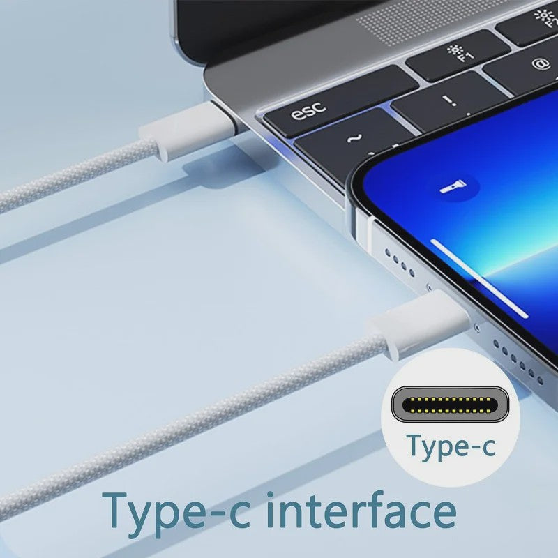 60W PD USB-C naar USB-C Snellader Kabel - Duurzaam & Snel Laden