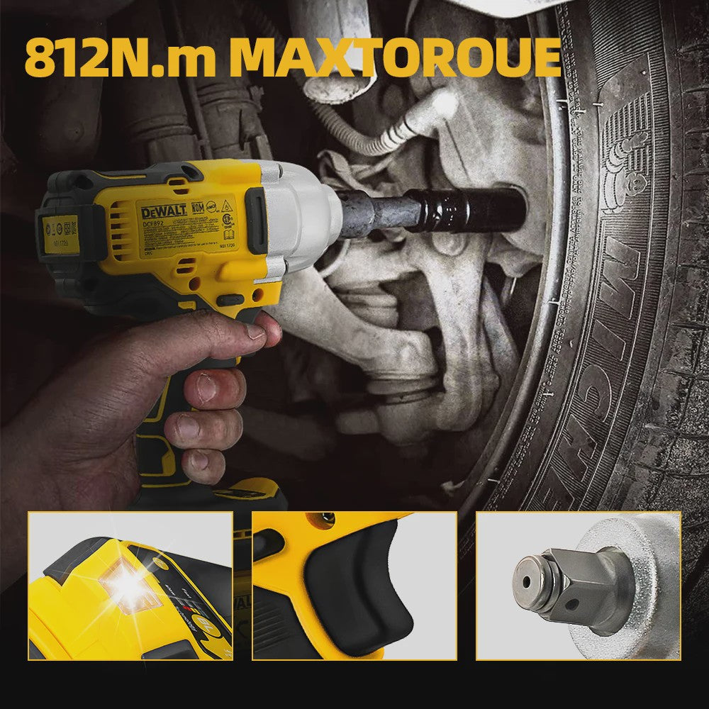 Dewalt DCF892 Accu Slagmoersleutel 20V - Krachtige 812 Nm Borstelloze Slagmoer Dopmachine