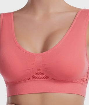 Plus Size Sportbeha met Ventilerende Mesh Inzet en Schokdemping - Zonder Beugel - S-7XL