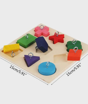 Interactief Houten Vormen Speelgoed voor Papegaaien - Educatief en Stimulerend