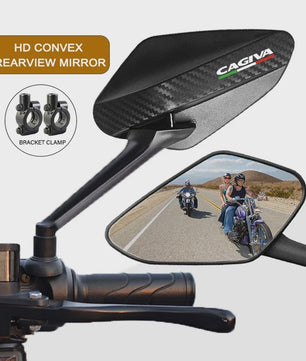 Set van 2 Motor Achteruitkijkspiegels - Anti-tril, Groothoek, Convexe Spiegels voor Cagiva
