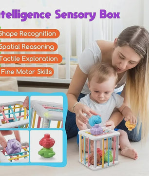 Montessori Vormenstoof Kubus - Educatief Speelgoed voor Baby's met Kleurrijke Vormen