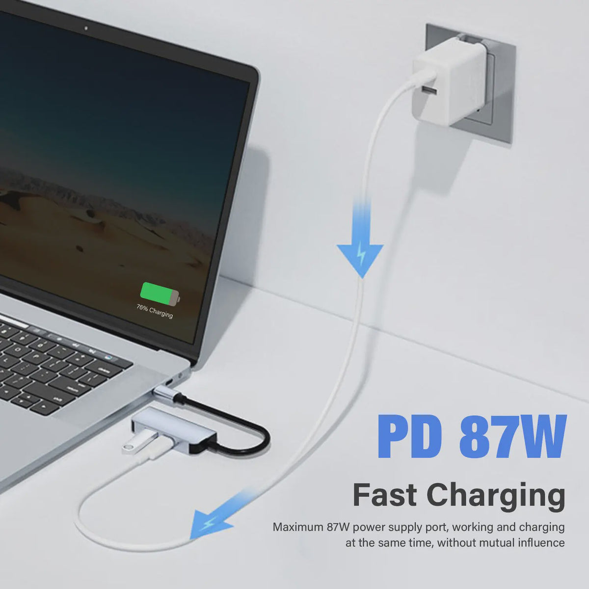 USB-C Hub met HDMI, 100W PD Opladen & USB 3.0 Poort - Universele Adapter