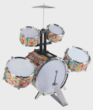 Mini Drumstel voor Kinderen - Rode Electroplated Beginnersset - Perfect voor Thuis Oefenen