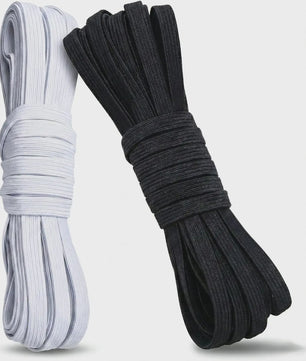 Elastisch Band Naaien - Plat Elastiek voor Kleding, Taillebanden & DIY Projecten (Wit & Zwart)