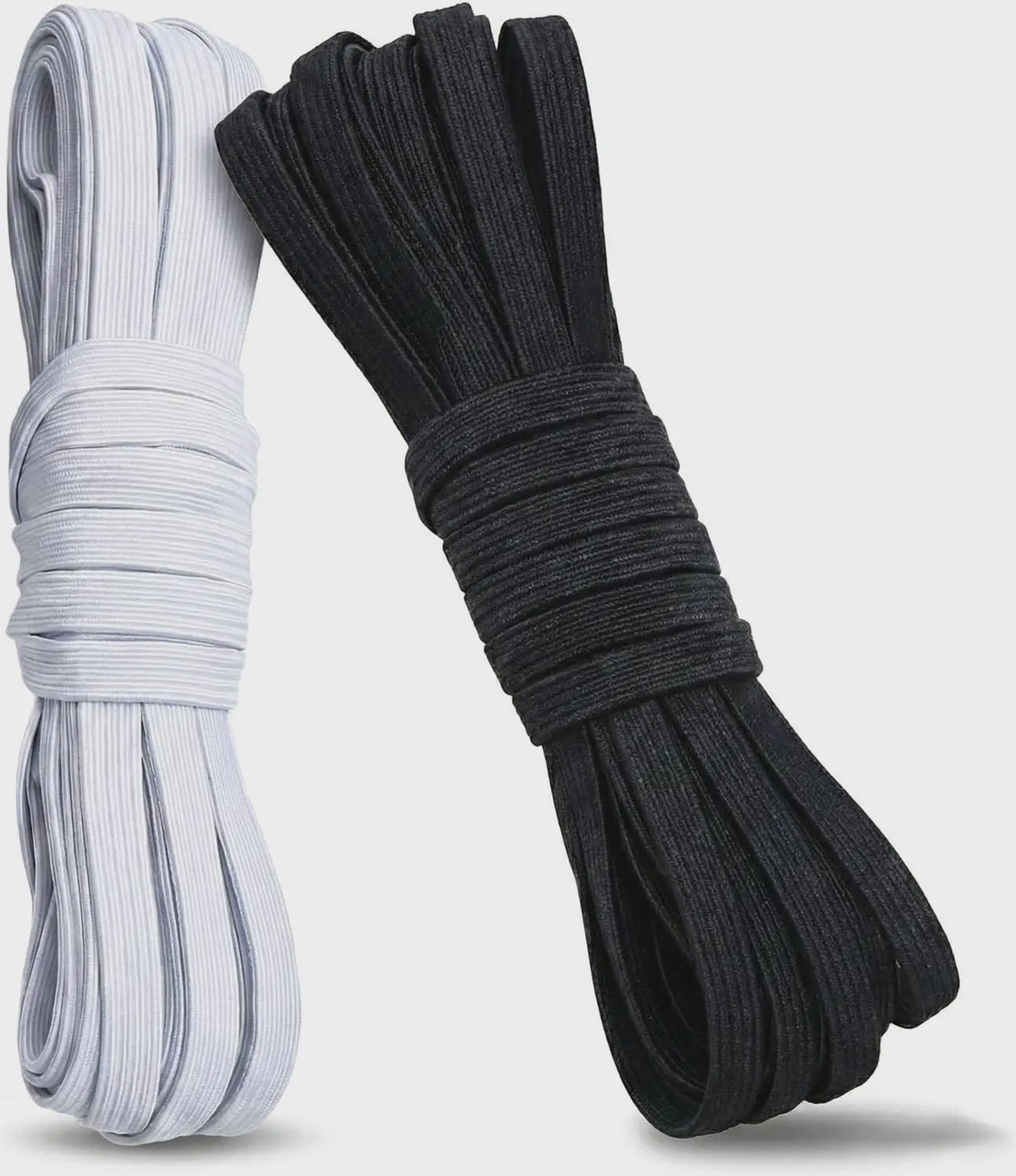 Elastisch Band Naaien - Plat Elastiek voor Kleding, Taillebanden & DIY Projecten (Wit & Zwart)