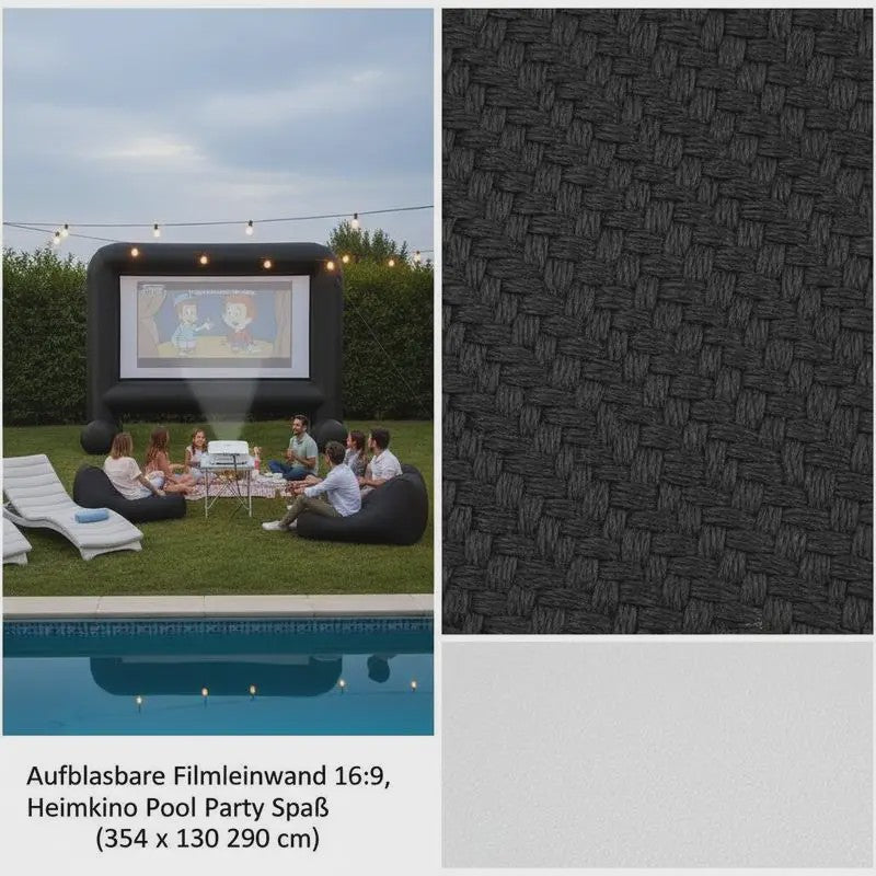 Opblaasbaar Projectiescherm 354cm Breed - Draagbaar Bioscoopscherm voor Buiten & Feestjes
