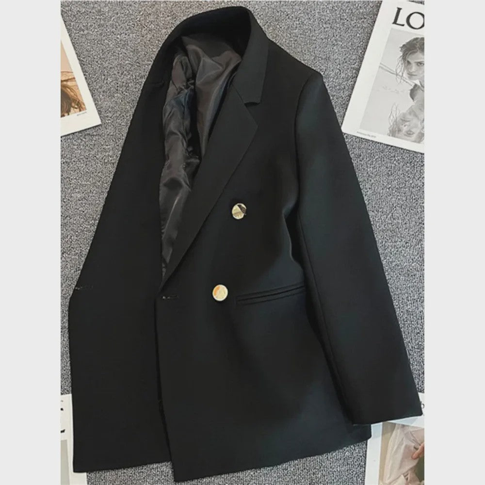 Dames Blazer Jas - Elegante Koreaanse Stijl - Dubbelzijdig Sluitend