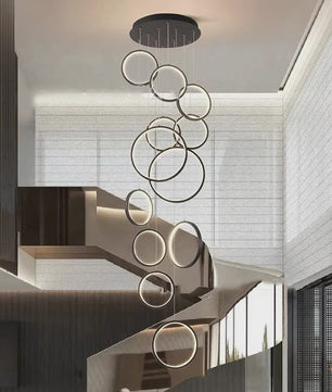 Moderne LED Plafondlamp Ring Chandelier - Hanglamp voor Woonkamer & Eetkamer