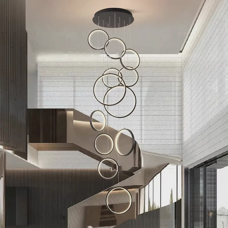 Moderne LED Plafondlamp Ring Chandelier - Hanglamp voor Woonkamer & Eetkamer