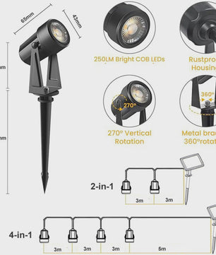 Solar Tuinspots LED - Waterdicht IP65 - Verstelbaar - Veiligheid & Sfeer